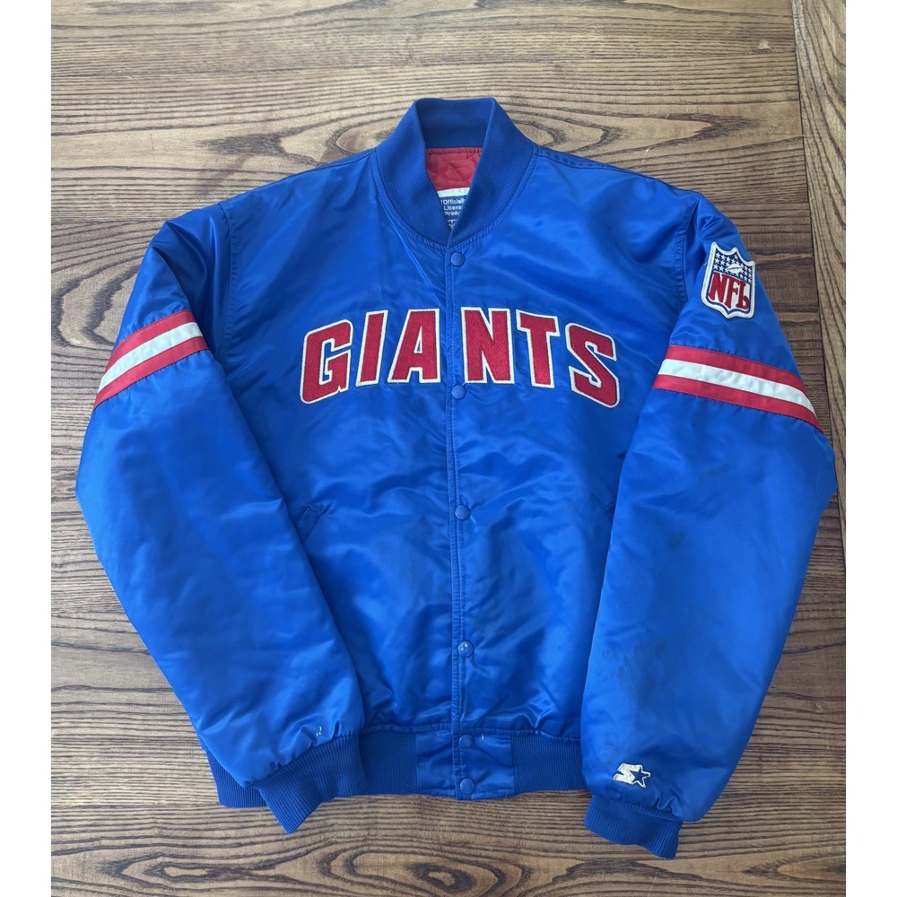 New York Giants Satin Jacket Vintage 1980s NFL Starter Pro Line Adult XL